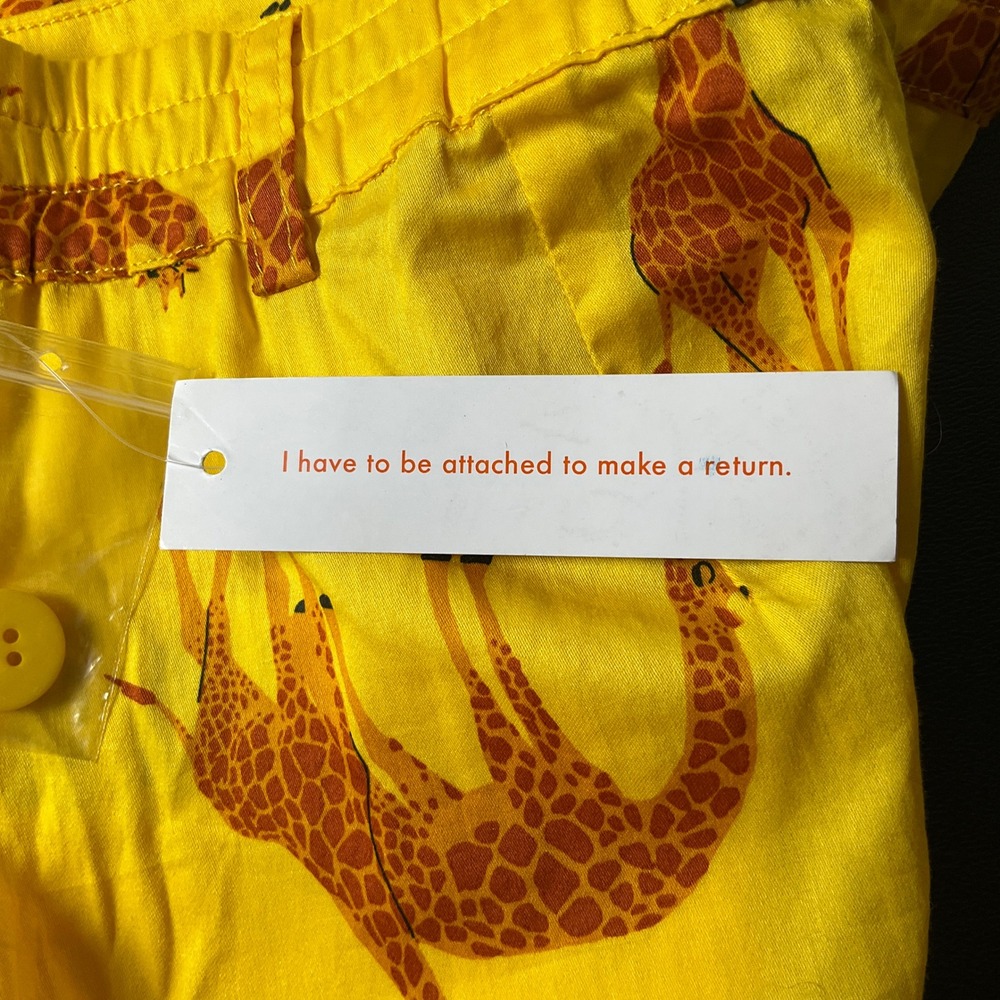 ModCloth Shorts Women M Yellow Cotton Giraffe Print High Rise Quirky Whimsical - Picture 5 of 11